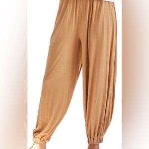 Free People Beach,Brown Harem Pants - Comfortable Draped Jogger Balloon Knit